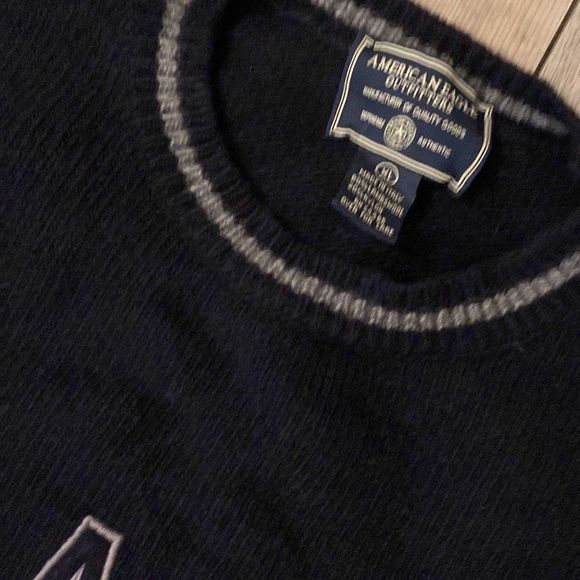 American Eagle Sweater Oversize Cozy Wool Dark Academia Varsity Pullover XL - Picture 2 of 6